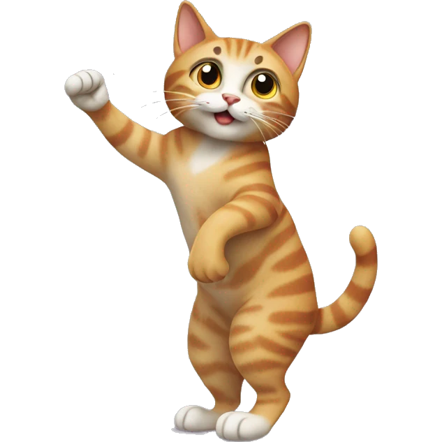 cat walking on hind legs emoji