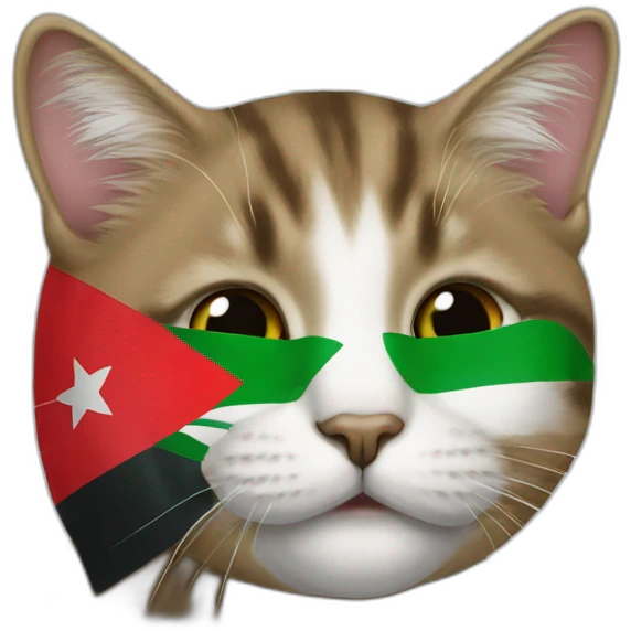 cat wears Flag_of_Palestine  emoji