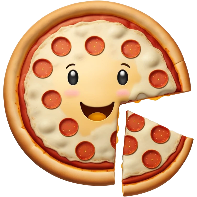 silly pizza with a face emoji