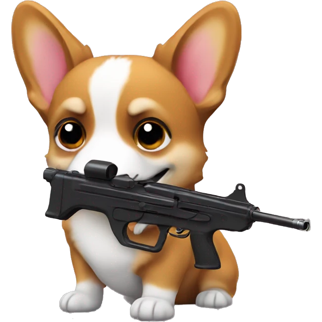 corgi with a gun  emoji