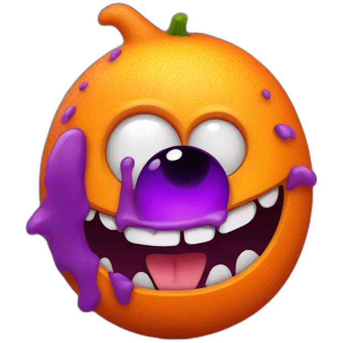 round orange monster with one purple eye emoji