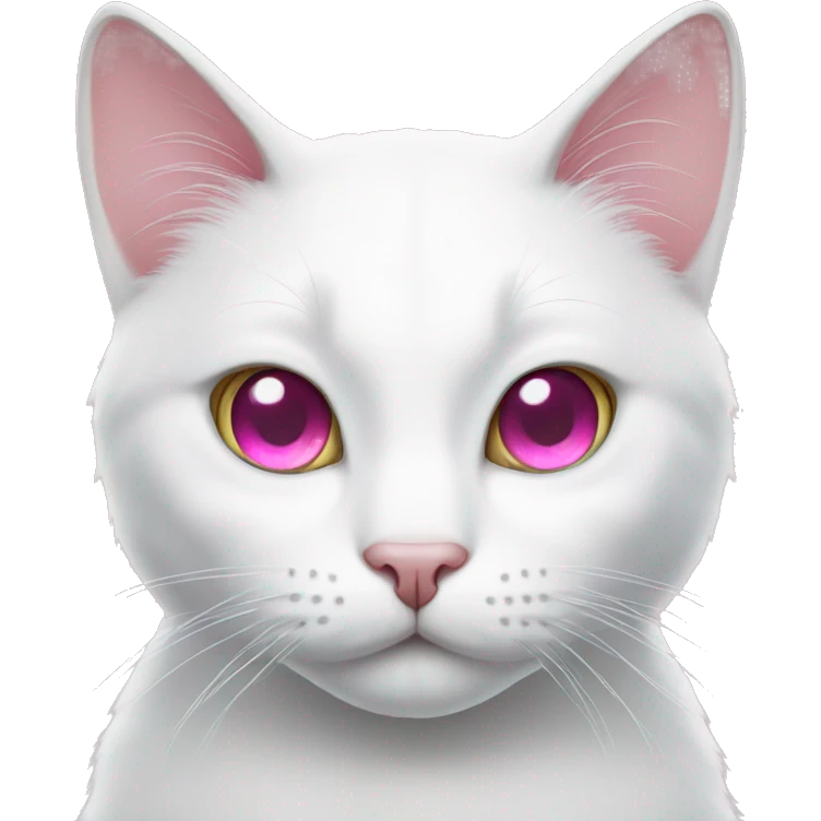 white cat with pink eyes  emoji