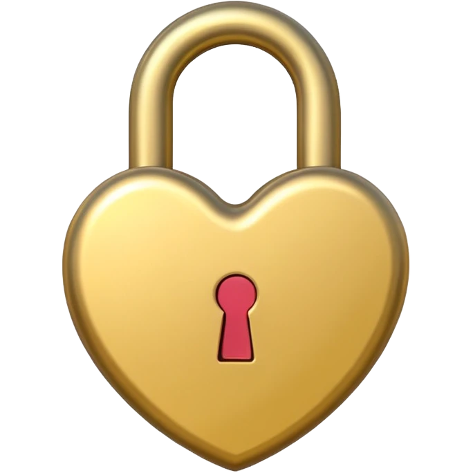 basic gold heart lock emoji
