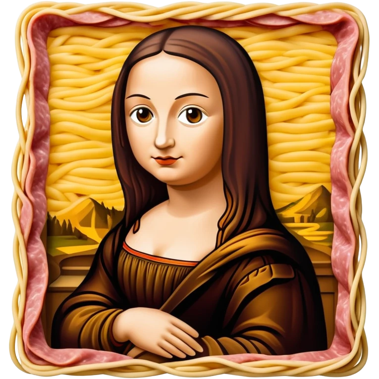 pop art monalisa SPAM meat spaghettio slop  emoji