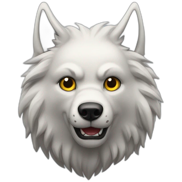 lobo saludando en dos patas emoji