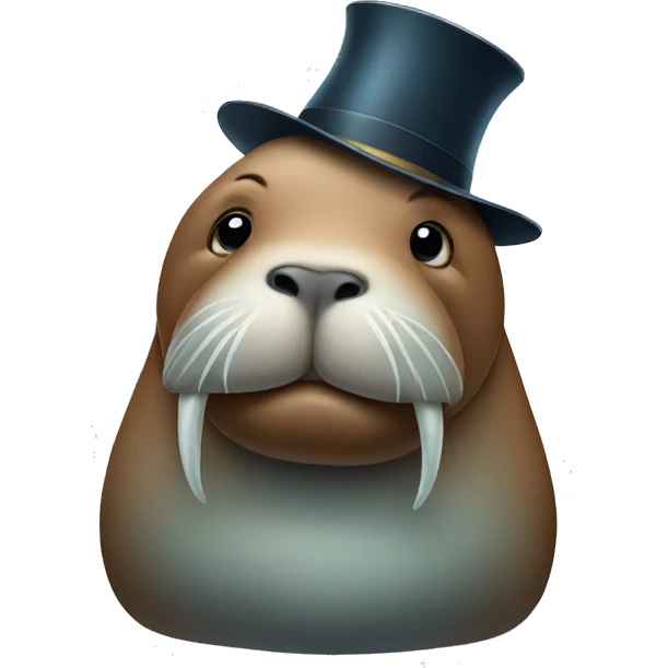 Walrus wearing hat emoji