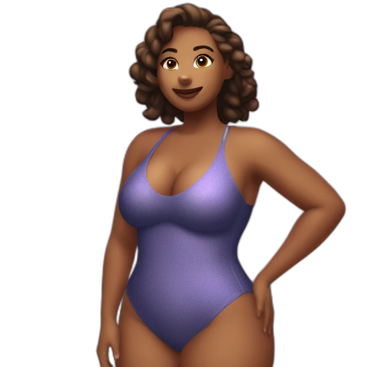 Slim-Thicc woman swimsuit posing (athletic build, perfect body, hourglass figure) emoji