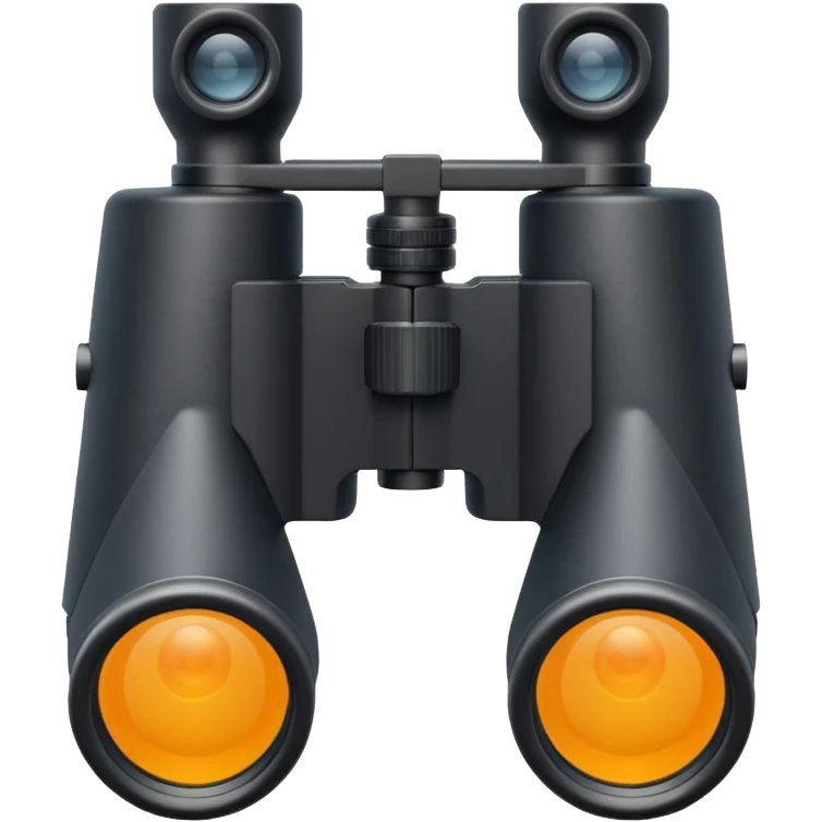  simple black binoculars with large lenses make lenses point out straight emoji