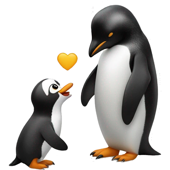 Penguin petting a dog  emoji