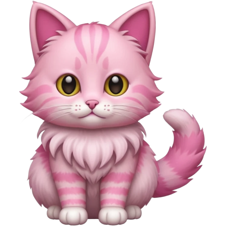 Cat with Fluffy Tails pink emoji