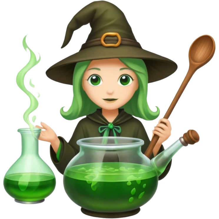 green witch cooking potion emoji
