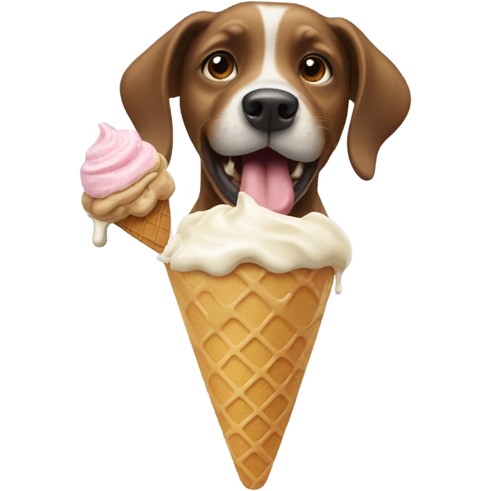 Dog eating ice cream emoji