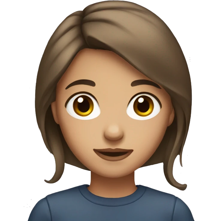 Girl with brown eyes and medium hair  emoji