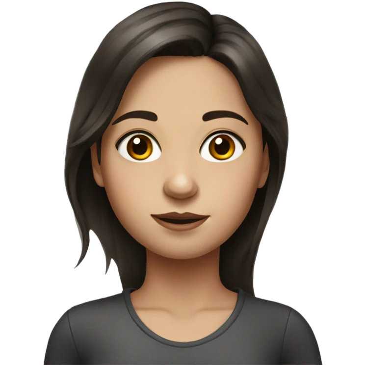 realistic portrait of girl with dark brown hair emoji