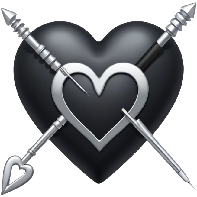 Black heart with needle emoji
