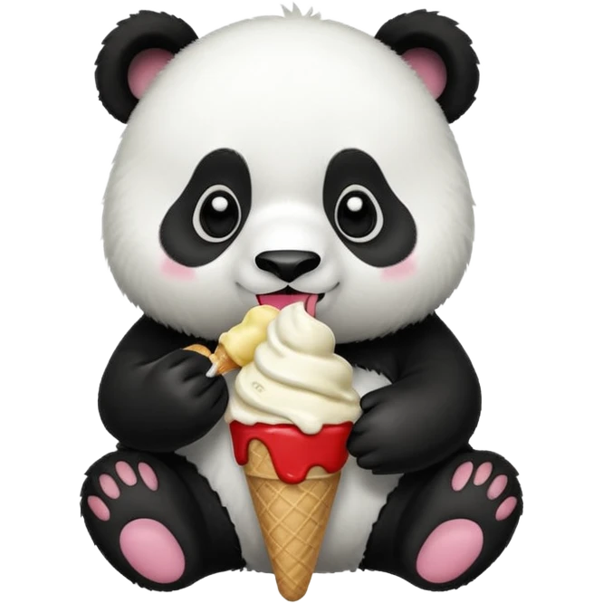 Panda eating ice cream emoji