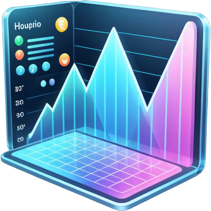 Holographic graphs and charts emoji