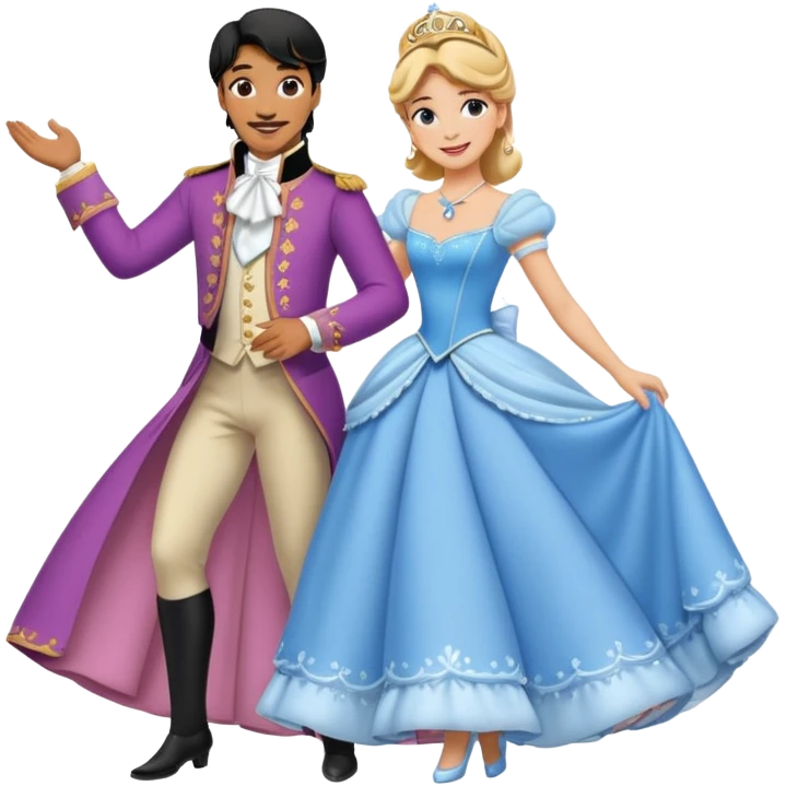Prince and cinderella dancing sevillanas emoji