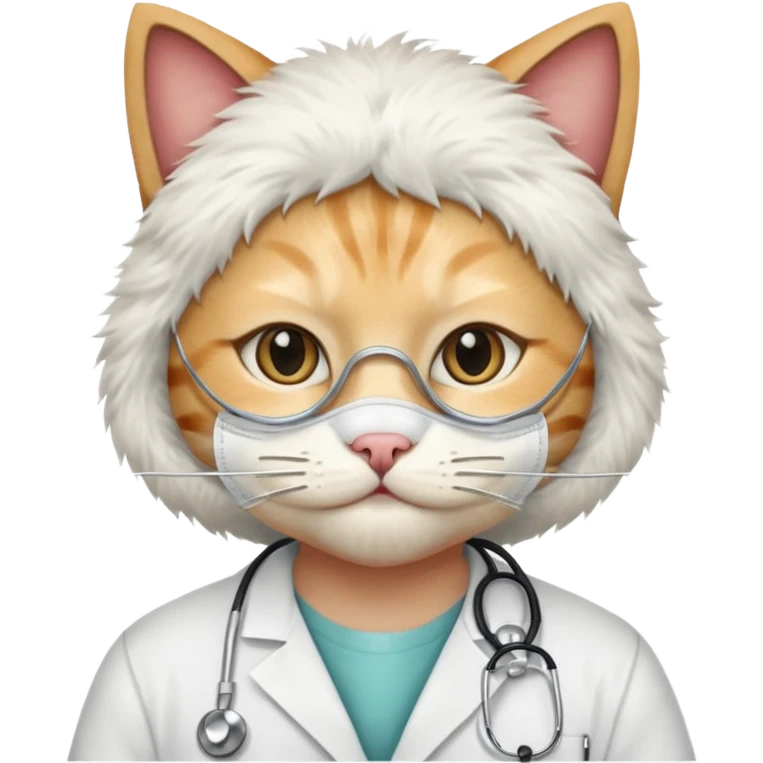 doctor cat, surgical mask emoji