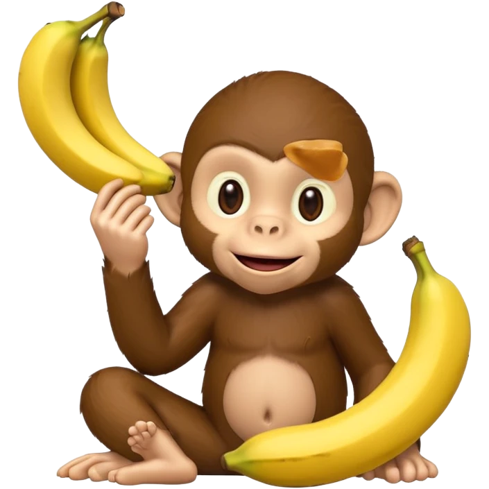 Curious George monkey peeling a banana emoji