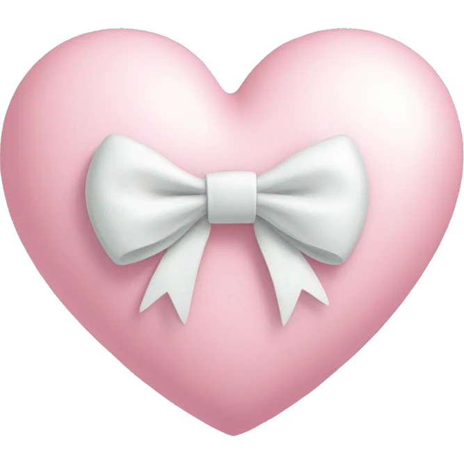 Pastel pink heart with white bow emoji