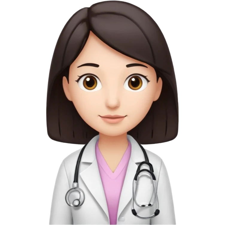 gastroenterologist with dark hair and brown eyes, light pink theme, variation 4 emoji