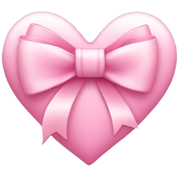 Pink heart with a pale pink bow ribbon emoji