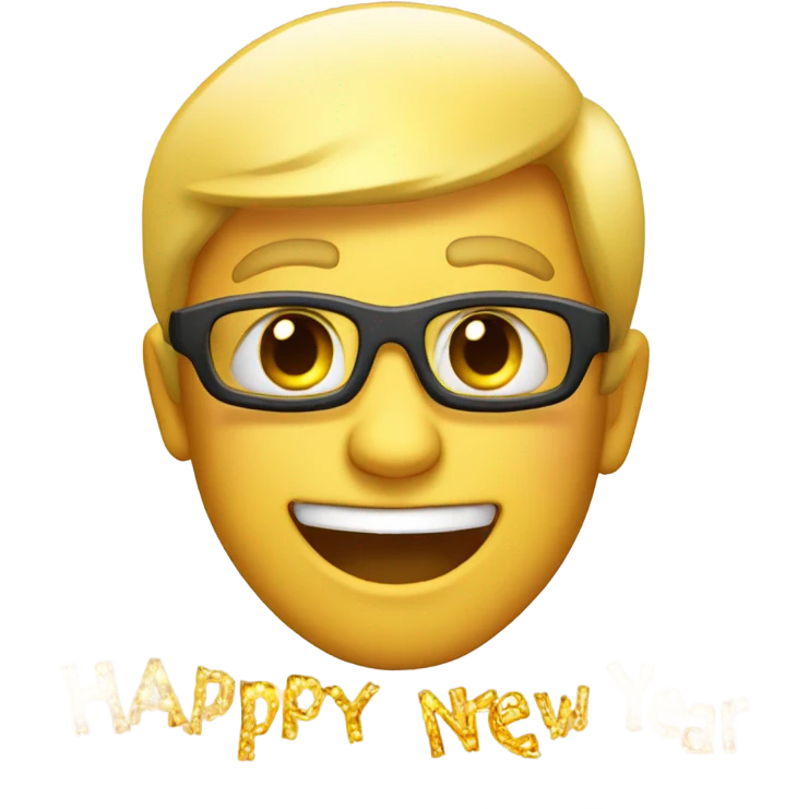 Flashing happy new year text emoji