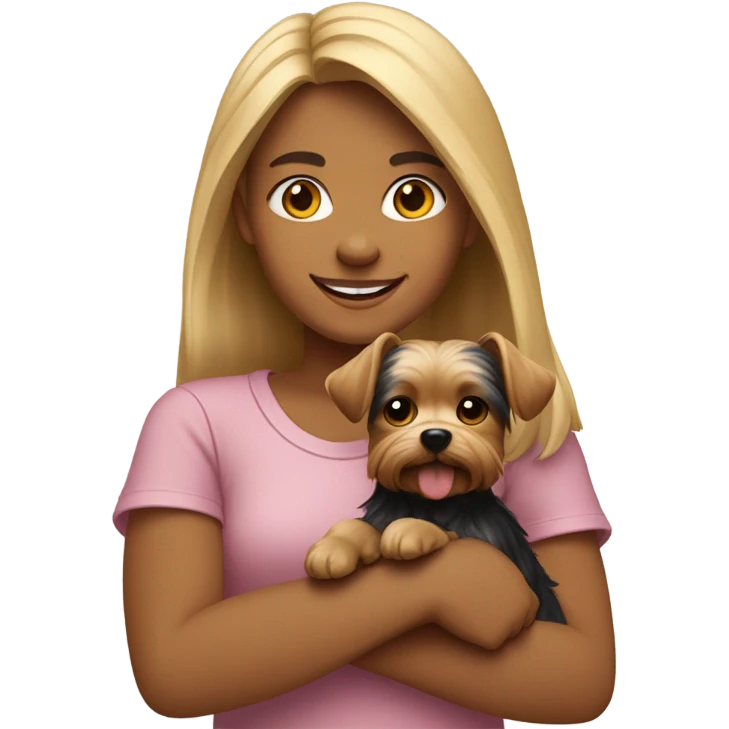 girl with a yorkie dog emoji