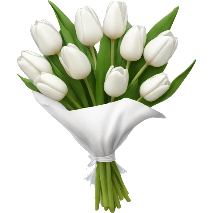 white tulip bouquet  emoji