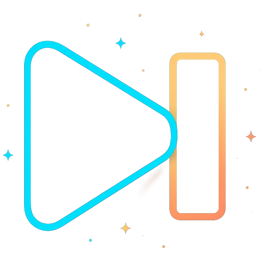 next song icon with dark purples, blues, black base, neon glowing border, sophisticated nebula gradients, subtle small stars, clean lines, minimalistic, luminous effect, accent colors cyan, pink, yellow, green, orange, professional look, consistent with media controls set emoji