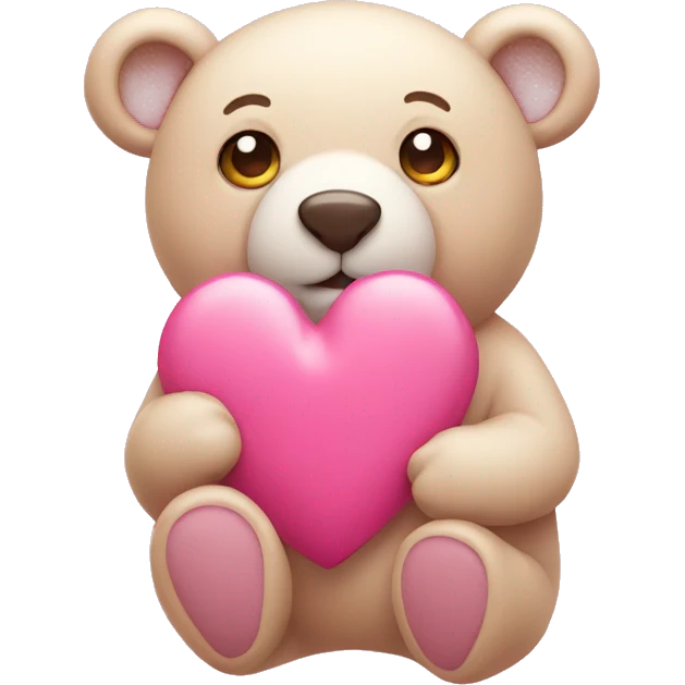 pink heart with little bear emoji