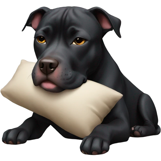 sleeping black pitbull emoji