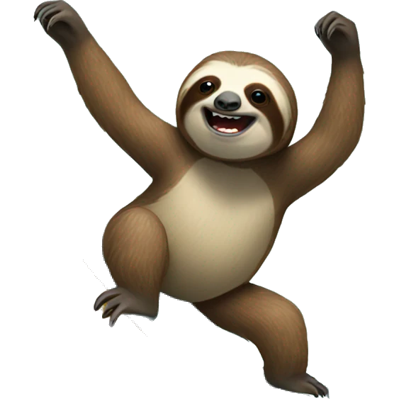 A sloth surfing emoji
