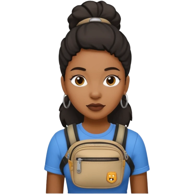 black woman with waist bags emoji