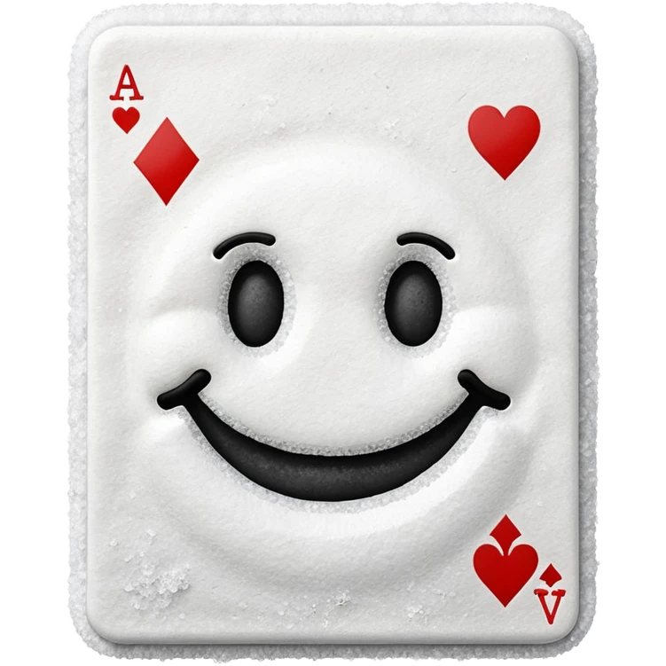 Smiley face with pile salt and card emoji