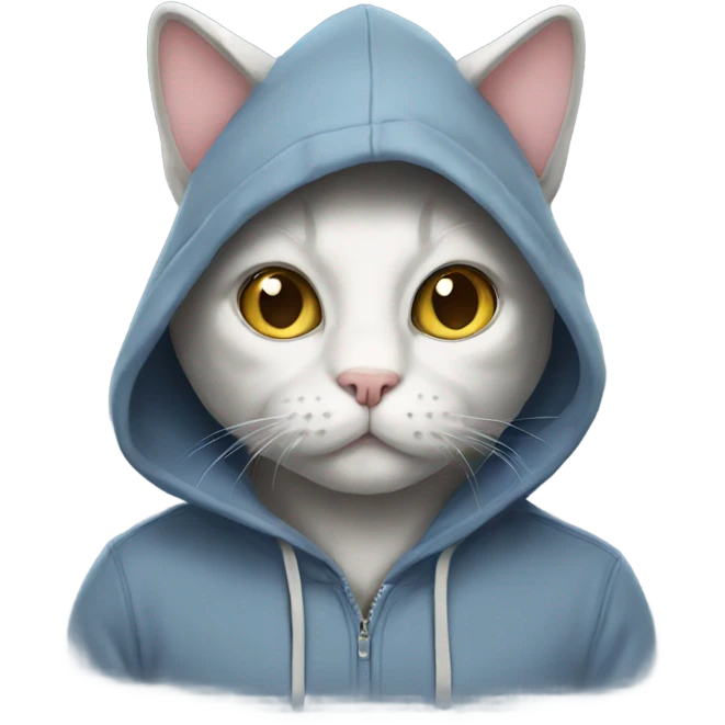 Cat wearing hoodie emoji