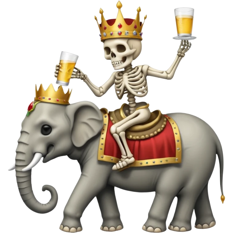 Skeleton Rider on elephant, Drinking. emoji