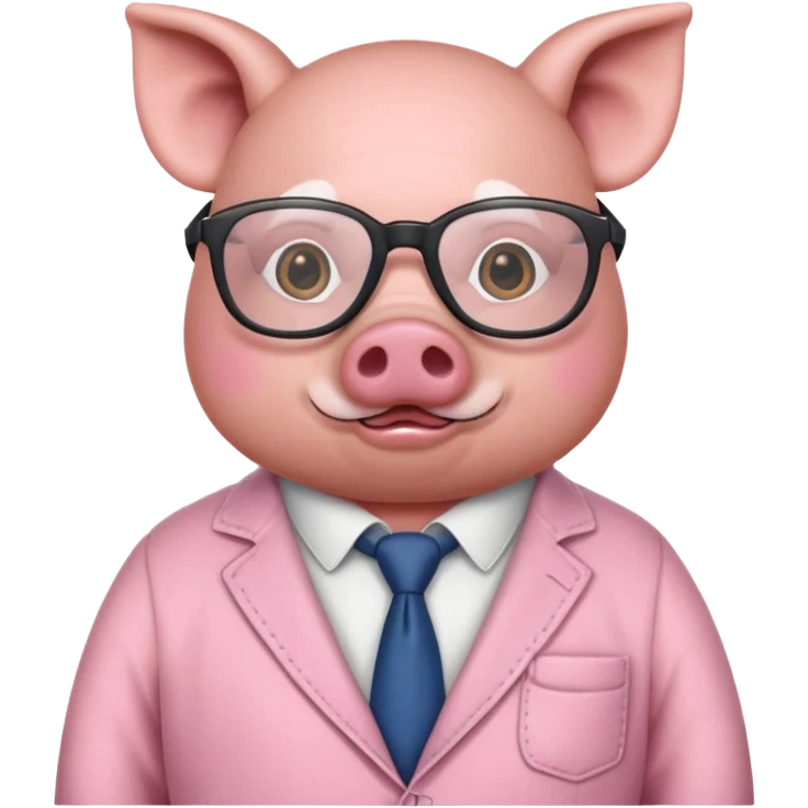 pig with clothes and wearing glasses emoji