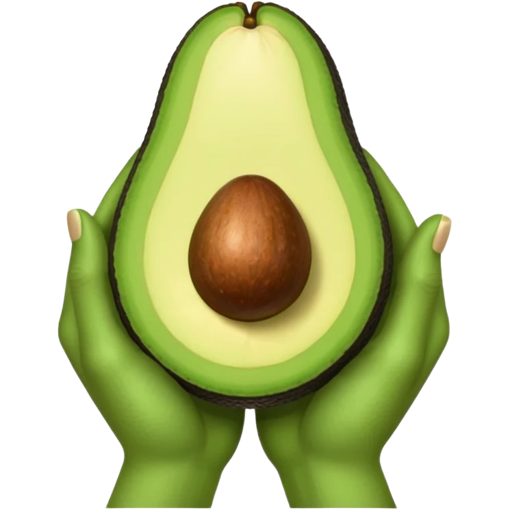 hands holding a so small avocado emoji