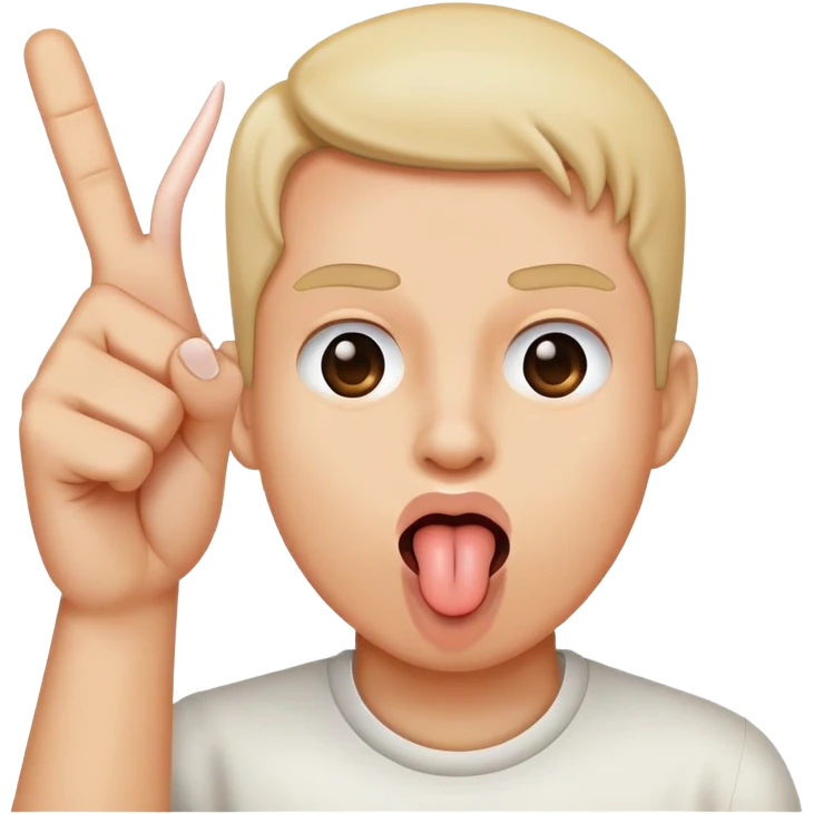 tongue sticking out holding up the middle finger emoji