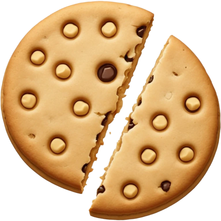 Two plain cookies, one bitten emoji