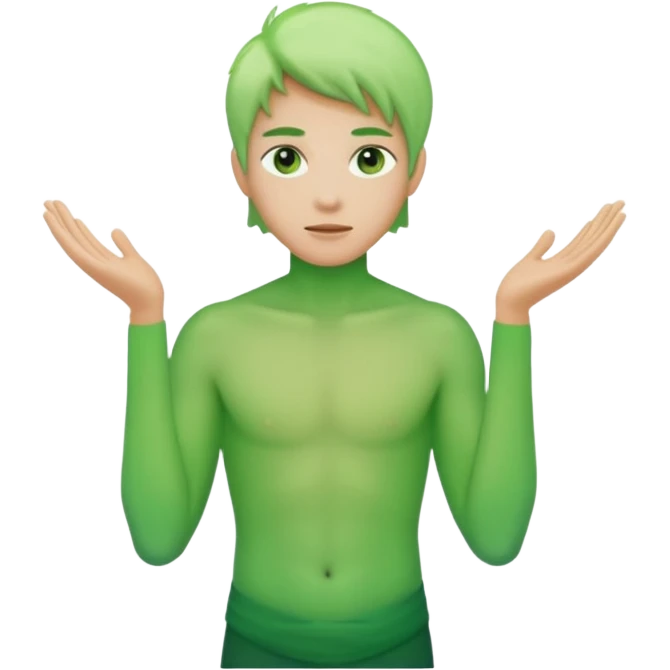 green aural whole human body emoji