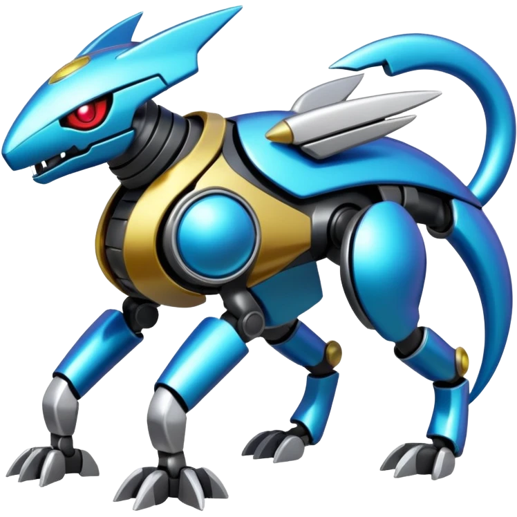 Mechanical Shiny Futuristic Modern Cybernetic Protogen-Fakémon-Pokémon-creature-fusion (full body) emoji
