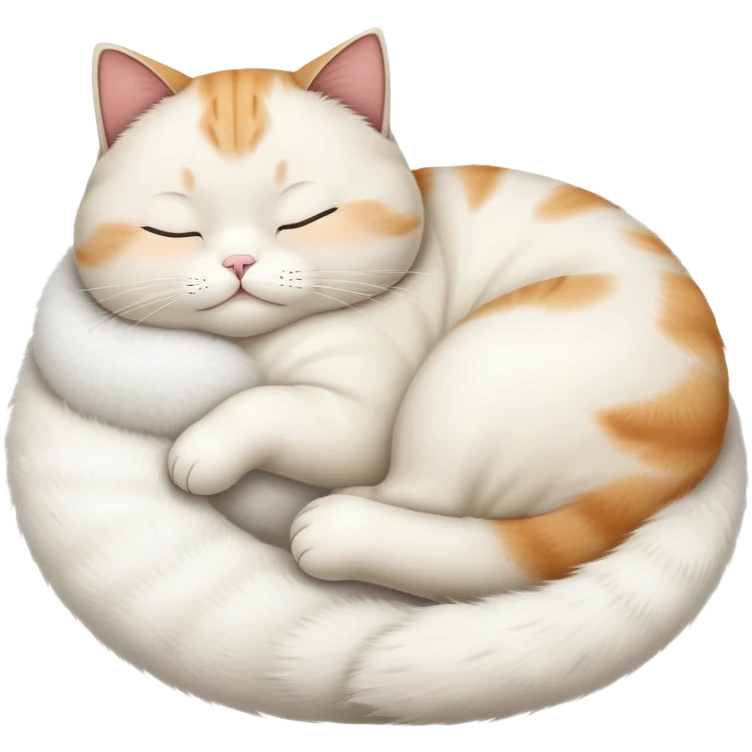 Plump cat sleeping on back, round belly exposed emoji