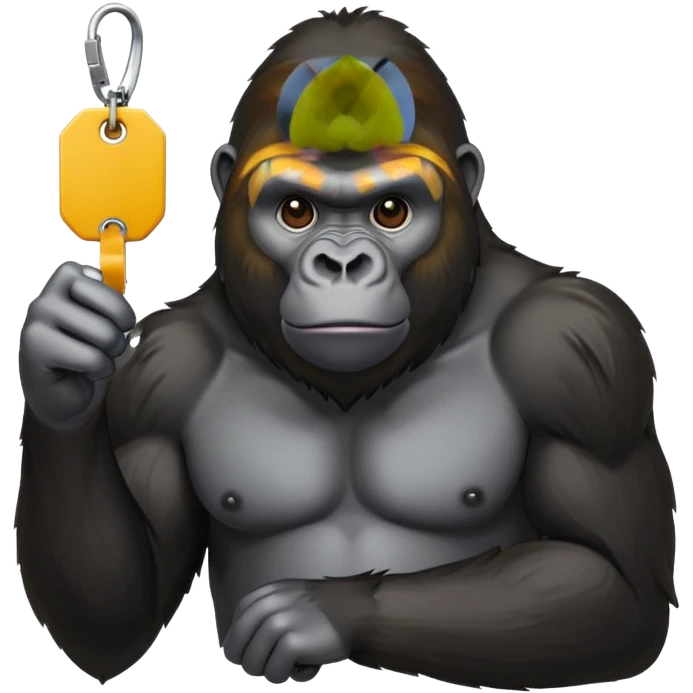 gorilla presenting a tag emoji