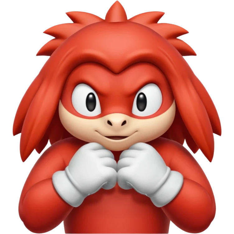 Sonic the hedgehogs friend knuckles a red animal with peach arms and white gloves emoji