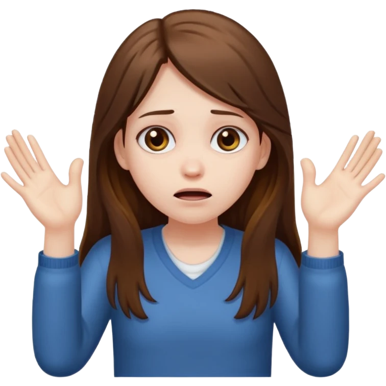 sad girl throwing up her hands emoji