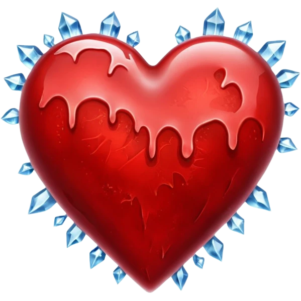 Frozen bloody heart emoji