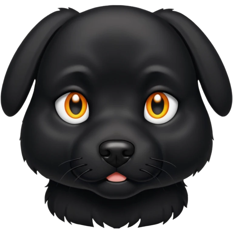 black dog black eyes emoji